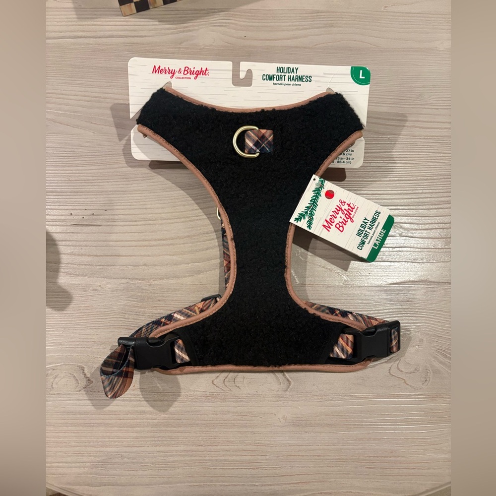 New Merry & Bright Plaid  Comfort Harness Large